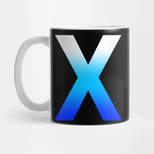 Blue Letter X Mug